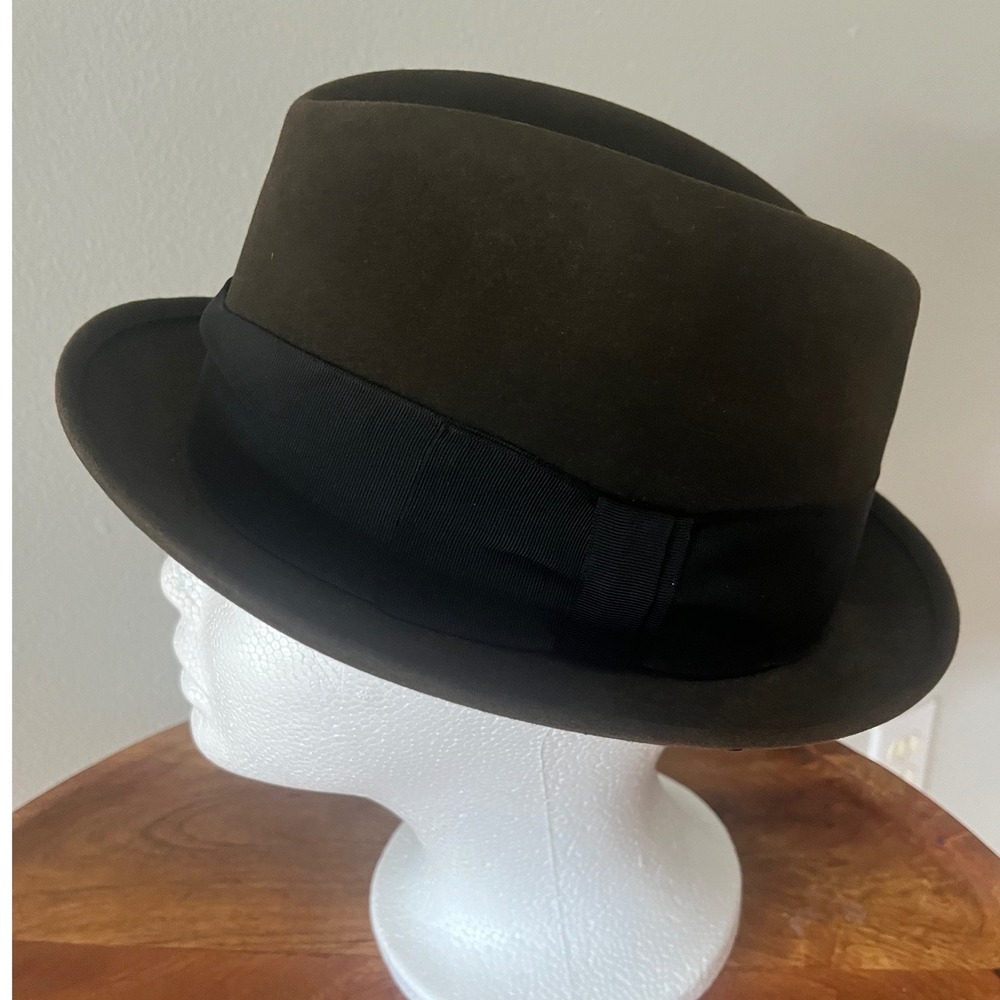 Vtg Brown‎ FEDORA Hat Templeform Aristo felt hat Stylepark Woodward and Lothrop
